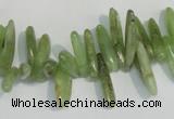 CKC71 15.5 inches 4*10mm – 6*35mm branch natural green kyanite beads