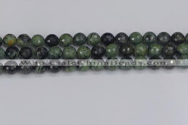 CKJ314 15.5 inches 12mm faceted round kambaba jasper beads