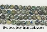 CKJ489 15.5 inches 10mm flat round natural k2 jasper beads