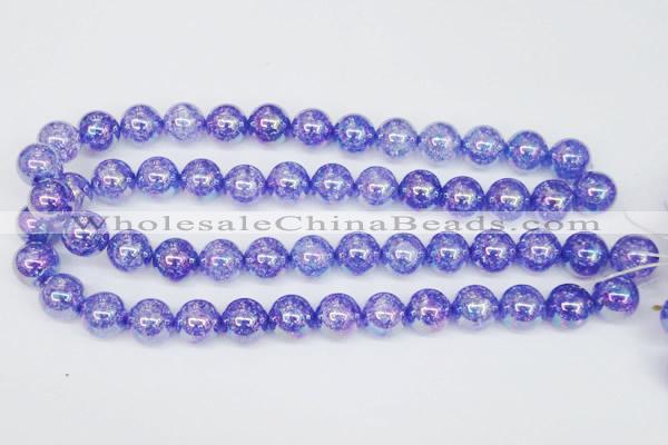 CKQ105 15.5 inches 14mm round AB-color dyed crackle quartz beads