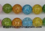 CKQ15 15.5 inches 12mm round dyed crackle quartz beads wholesale