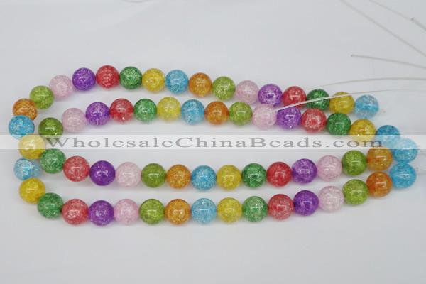 CKQ15 15.5 inches 12mm round dyed crackle quartz beads wholesale