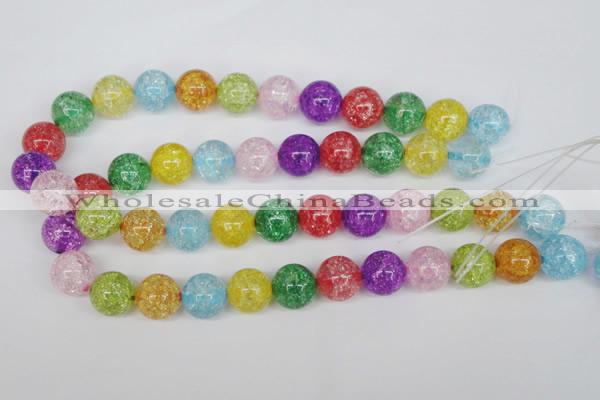 CKQ16 15.5 inches 14mm round dyed crackle quartz beads wholesale