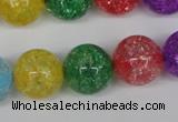 CKQ18 15.5 inches 18mm round dyed crackle quartz beads wholesale