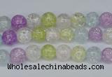 CKQ21 15.5 inches 6mm round dyed crackle quartz beads wholesale