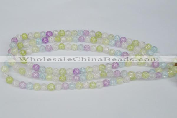 CKQ21 15.5 inches 6mm round dyed crackle quartz beads wholesale