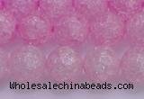 CKQ305 15.5 inches 14mm round dyed crackle quartz beads wholesale