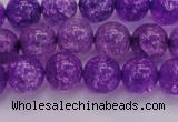 CKQ310 15.5 inches 10mm round dyed crackle quartz beads wholesale