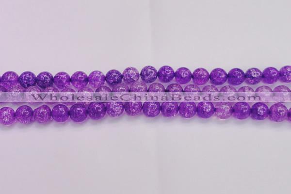 CKQ311 15.5 inches 12mm round dyed crackle quartz beads wholesale