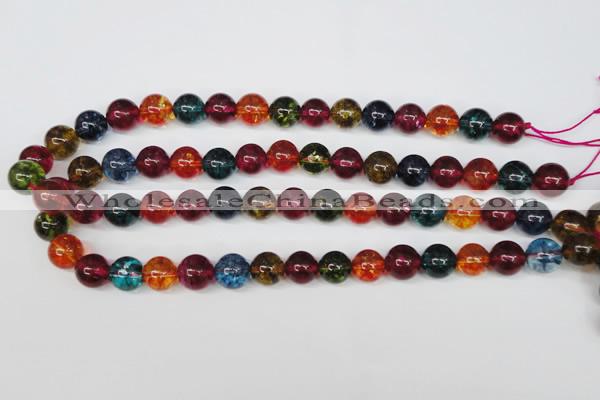 CKQ34 15.5 inches 12mm round dyed crackle quartz beads wholesale