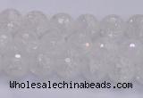 CKQ343 15.5 inches 6mm faceted round dyed crackle quartz beads