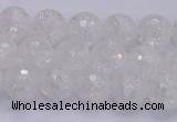 CKQ344 15.5 inches 8mm faceted round dyed crackle quartz beads