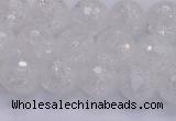 CKQ345 15.5 inches 10mm faceted round dyed crackle quartz beads