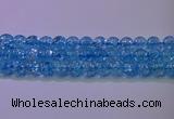 CKQ362 15.5 inches 8mm round dyed crackle quartz beads