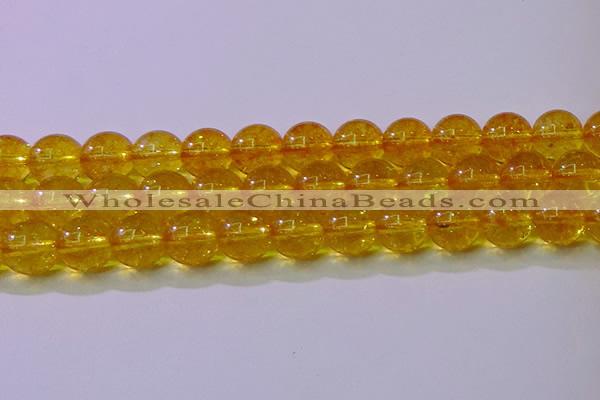 CKQ382 15.5 inches 8mm round dyed crackle quartz beads