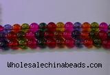 CKQ392 15.5 inches 8mm round dyed crackle quartz beads