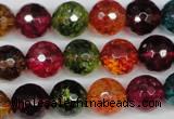 CKQ44 15.5 inches 12mm faceted round dyed crackle quartz beads