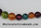 CKQ49 15.5 inches 6mm - 14mm round dyed crackle quartz beads