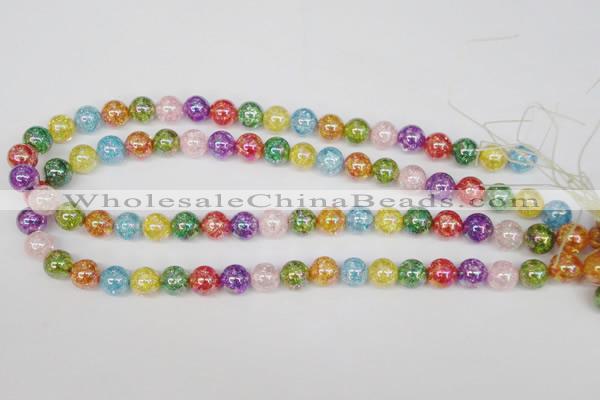 CKQ75 15.5 inches 14mm round AB-color dyed crackle quartz beads