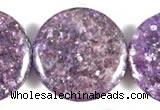 CKU05 15 inches 25mm coin purple kunzite beads wholesale