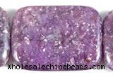 CKU14 15 inches 30*40mm rectangle purple kunzite beads wholesale