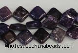 CKU48 15.5 inches 10*10mm diamond purple kunzite beads wholesale