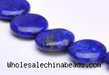 CLA18 16mm coin deep blue dyed lapis lazuli gemstone beads