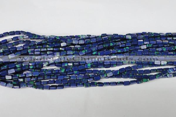 CLA451 15.5 inches 4*6mm rectangle synthetic lapis lazuli beads