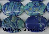 CLA465 15.5 inches 18*25mm oval synthetic lapis lazuli beads