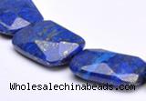 CLA47 Faceted rectangle 20*30mm deep blue dyed lapis lazuli bead