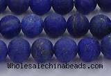 CLA71 15.5 inches 6mm round matte lapis lazuli beads wholesale