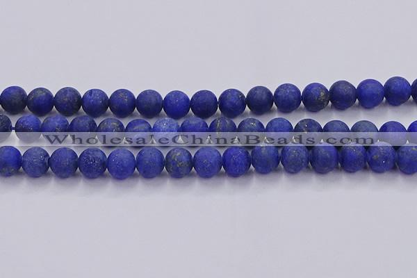 CLA73 15.5 inches 10mm round matte lapis lazuli beads wholesale