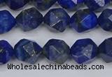 CLA86 15.5 inches 6mm faceted nuggets dyed lapis lazuli beads