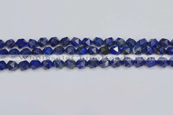 CLA86 15.5 inches 6mm faceted nuggets dyed lapis lazuli beads