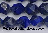 CLA88 15.5 inches 10mm faceted nuggets dyed lapis lazuli beads