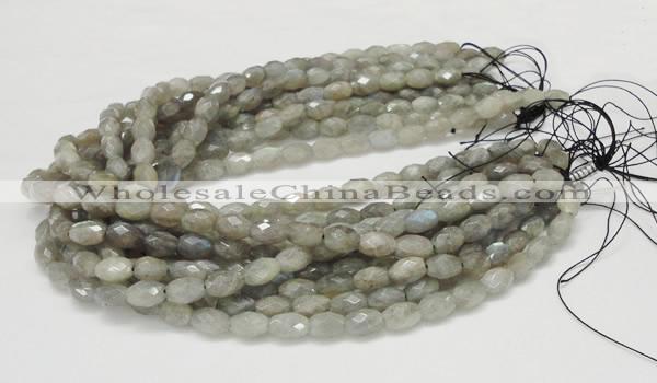 CLB10 16 inches 8*12mm faceted rice labradorite gemstone beads