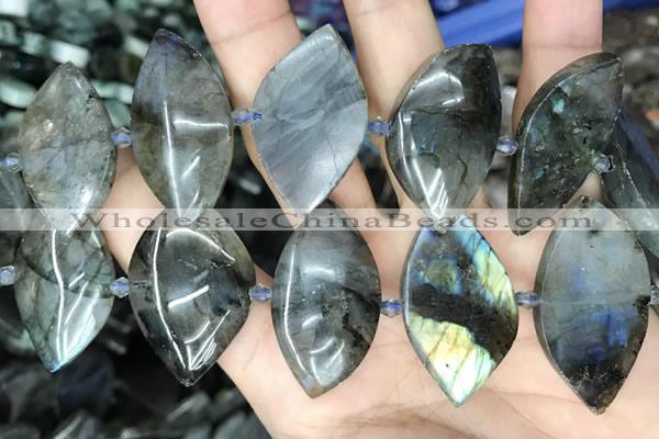 CLB1004 15.5 inches 18*35mm - 25*45mm marquise labradorite beads