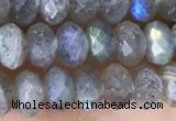 CLB1052 15.5 inches 4*6mm faceted rondelle labradorite gemstone beads