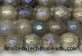 CLB1120 15 inches 6mm faceted round AB-color labradorite beads