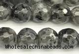 CLB1130 15 inches 6mm faceted round black labradorite beads