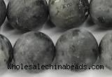 CLB1198 15 inches 10mm round matte black labradorite beads