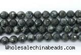 CLB1213 15.5 inches 10mm faceted round black labradorite gemstone beads