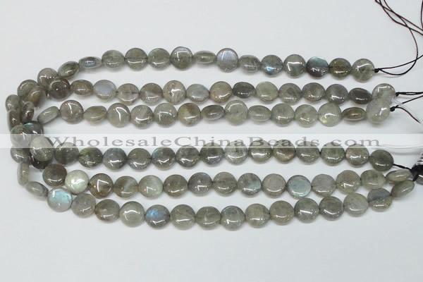 CLB169 15.5 inches 14mm flat round labradorite gemstone beads