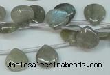 CLB177 top-drilled 12*12mm flat teardrop labradorite gemstone beads