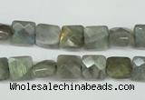 CLB198 15.5 inches 8*8mm faceted square labradorite beads