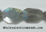 CLB206 15.5 inches 20*25mm faceted freeform labradorite beads