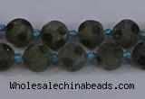 CLB230 15.5 inches 10mm faceted round matte labradorite beads