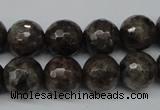 CLB404 15.5 inches 12mm faceted round grey labradorite beads