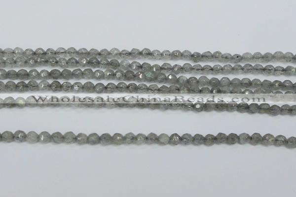 CLB510 15.5 inches 4mm faceted round labradorite gemstone beads