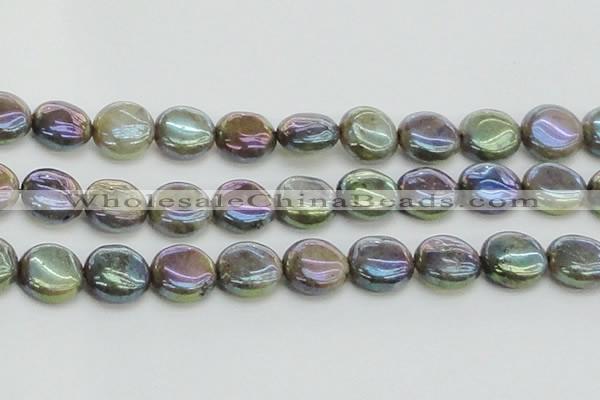 CLB638 15.5 inches 16mm flat round AB-color labradorite beads